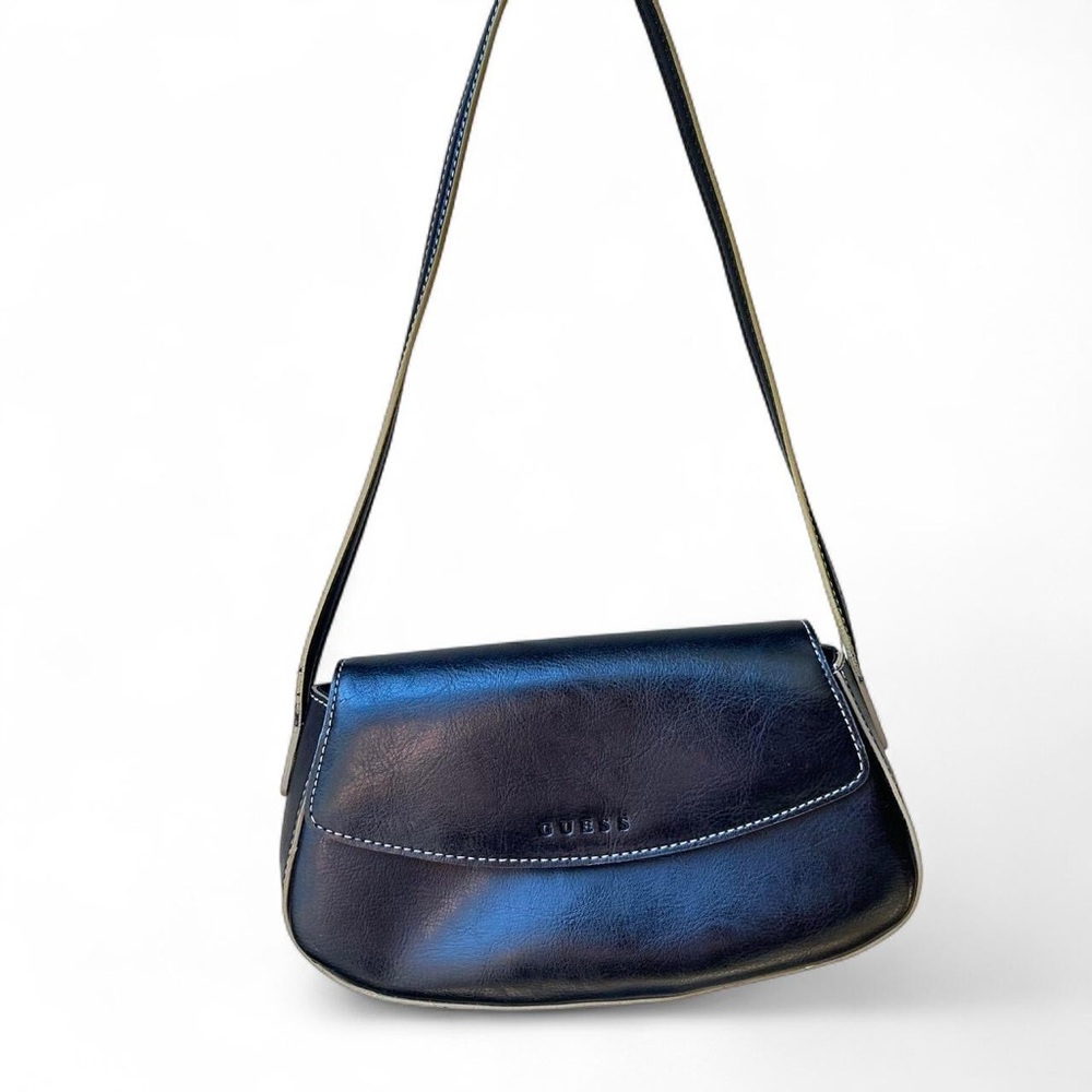 Guess Black Leather Shoulder Bag